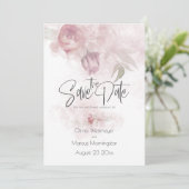 Sparen de Datum Bohemian Dusty Roos Pink Floral Kaart (Staand voorkant)