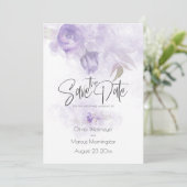 Sparen de Datum Bohemian Light Paars Floral Kaart (Staand voorkant)