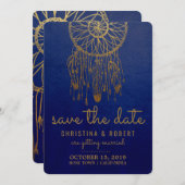 Sparen de Datum Boho Dreamweaver Faux Gold Foil Save The Date (Voorkant / Achterkant)