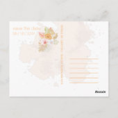 Sparen de Datum Boho Floral Roze Briefkaart (Achterkant)