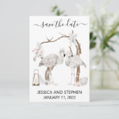 Sparen de Datum Boho Tropisch Flamingo Save The Date (Staand voorkant)