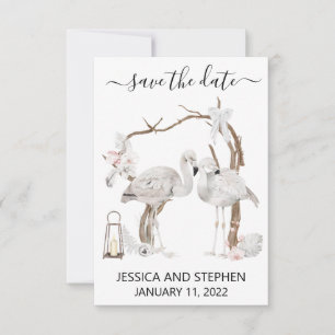 Sparen de Datum Boho Tropisch Flamingo Save The Date