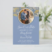 Sparen de Datum Botanische Dagen Floral Geel & mar Kaart (Staand voorkant)