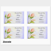 Sparen de Datum Botanische Rosebud Rosebud Rechthoekige Sticker (Vel)