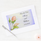 Sparen de Datum Botanische Rosebud Rosebud Rechthoekige Sticker (Envelop)