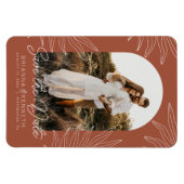 Sparen de Datum Botanische Terracotta met de Foto  Magneet (Horizontaal)