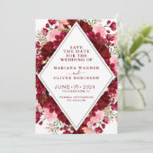 Sparen de Datum Bourgogne en de Roze Waterverf Flo Kaart (Staand voorkant)