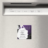 Sparen de Datum - Bride en Groom - Paars Magneet (Insitu (Vaatwasser))