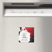 Sparen de Datum - Bride en Groom - Rood Magneet (Insitu (Vaatwasser))