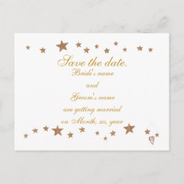 Sparen de datum briefkaarten, gouden sterren grens aankondigingskaart