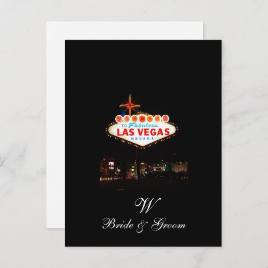 Sparen de Datum Briefkaarten Monogram Las Vegas We (Voorkant / Achterkant)
