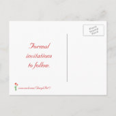 Sparen de datum briefkaarten, Rode Tulpen Aankondigingskaart (Achterkant)