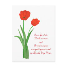 Sparen de datum briefkaarten, Rode Tulpen