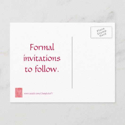 Sparen de datum briefkaarten van de bruiloft, Kand (Achterkant)