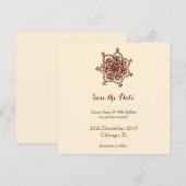 Sparen de datum bruin bruin de uitnodigingskaart v kaart (Voorkant / Achterkant)