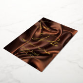 sparen de datum bruine zijde achtergrond folie uitnodiging (Gedraaid)