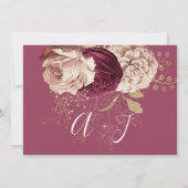 Sparen de Datum Burgundy Roos Roze Marsala Save The Date (Achterkant)