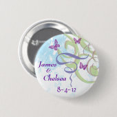 Sparen de Datum Butterflies en de Ronde Pin van de Button 5,7 Cm (Voorkant /achterkant)