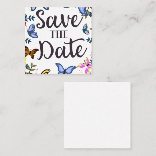 Sparen de Datum Butterflies. Informatiekaartje (Voorkant / Achterkant)