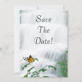 Sparen de Datum Butterfly & Waterfall Wedding Kaart (Voorkant)