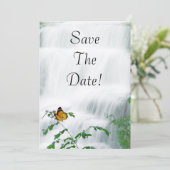 Sparen de Datum Butterfly & Waterfall Wedding Kaart (Staand voorkant)