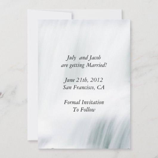 Sparen de Datum Butterfly & Waterfall Wedding Kaart (Achterkant)