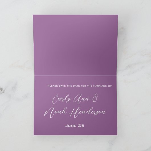 Sparen de Datum Calla Lily Paarse Lavender Aankondiging (Binnen)