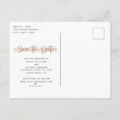 Sparen de Datum Calligrafie de Blinde Weddenschap Aankondigingskaart (Achterkant)