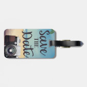 Sparen de datum  Camera en Beach Bagagelabel (Achterkant horizontaal)