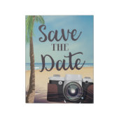 Sparen de datum Camera en Beach Notitieblok (Linkerzijde)