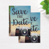 Sparen de datum  Camera en Beach Visitekaartje (Bureau)