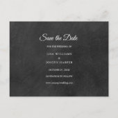 Sparen de Datum Chalkboard Gold Heart Aankondigingskaart (Achterkant)