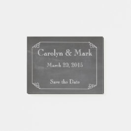 Sparen de Datum, Chalkboard Rustic Vintage Wedding Post-it® Notes