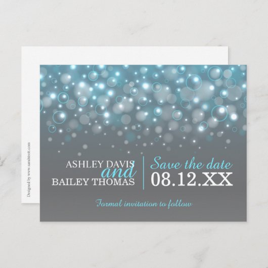 Sparen de datum champagne borrelt het briefkaart v (Voorkant / Achterkant)