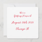 Sparen de Datum Champagne Rood Kaart (Achterkant)