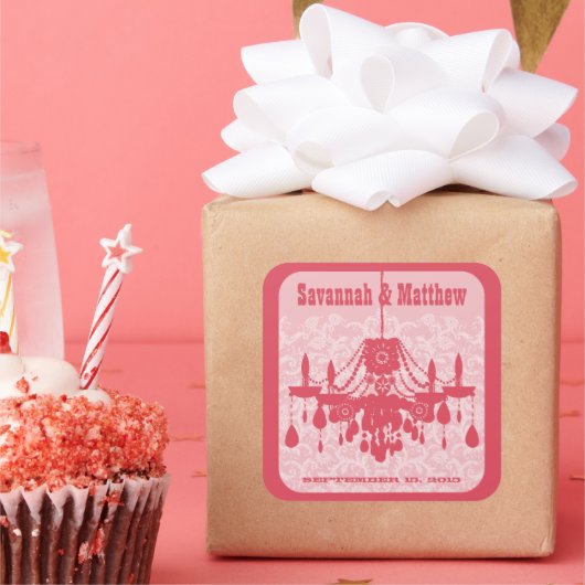 Sparen de Datum Chandelier Fontier Wedding Sticker (Feest)