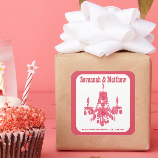 Sparen de Datum Chandelier Fontier Wedding Sticker (Feest)