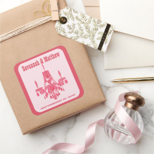 Sparen de Datum Chandelier Fontier Wedding Sticker
