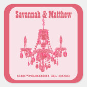 Sparen de Datum Chandelier Fontier Wedding Sticker (Voorkant)