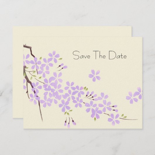 Sparen de Datum Cherry Blossom Save The Date (Voorkant / Achterkant)