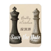 Sparen de Datum Chess King Queen Magneet (Verticaal)