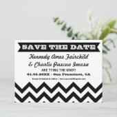 Sparen de Datum Chevron Wedding Kaarten (Staand voorkant)