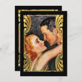 Sparen de Datum  Couple Zwart Save The Date (Voorkant / Achterkant)