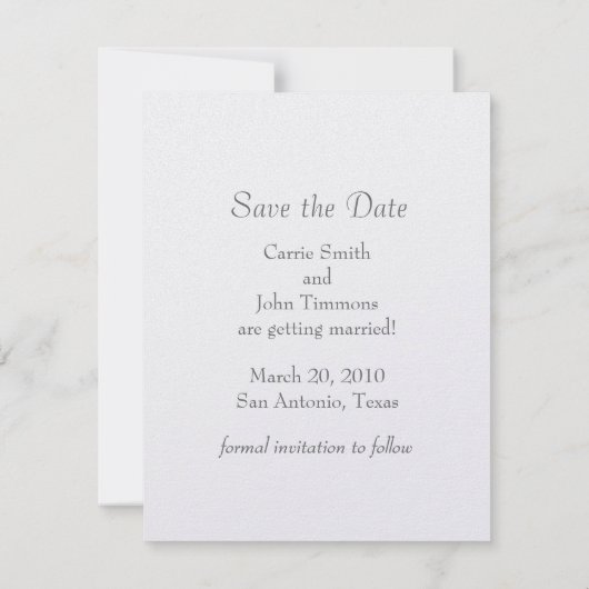 Sparen de Datum Crystal SnowFlake Blauw Save The Date (Achterkant)