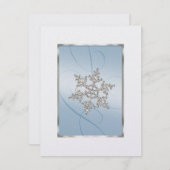 Sparen de Datum Crystal SnowFlake Blauw Save The Date (Voorkant / Achterkant)