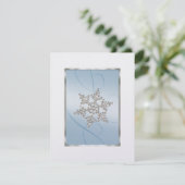 Sparen de Datum Crystal SnowFlake Blauw Save The Date (Staand voorkant)