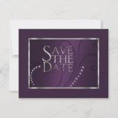 Sparen de Datum Crystals Shimmer Eggplant Monotone Save The Date (Voorkant)