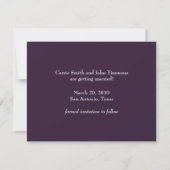 Sparen de Datum Crystals Shimmer Eggplant Monotone Save The Date (Achterkant)