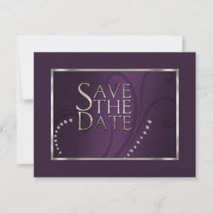 Sparen de Datum Crystals Shimmer Eggplant Monotone Save The Date