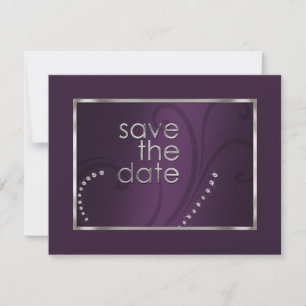 Sparen de Datum Crystals Shimmer Eggplant Monotone Save The Date